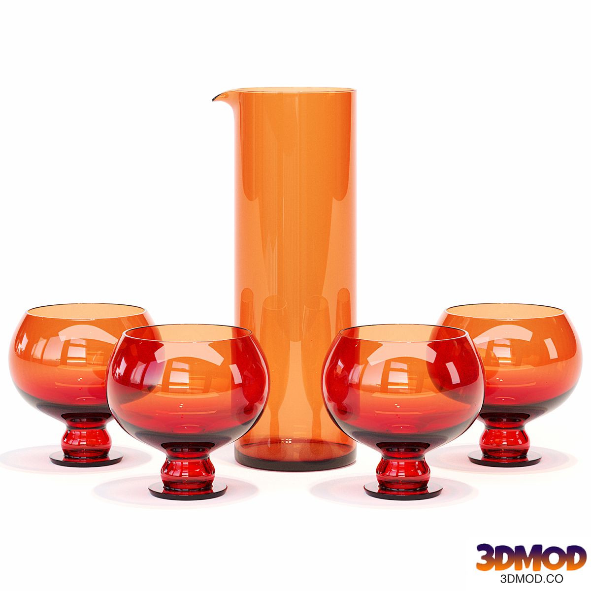 HKliving / Funky Orange Glassware Set