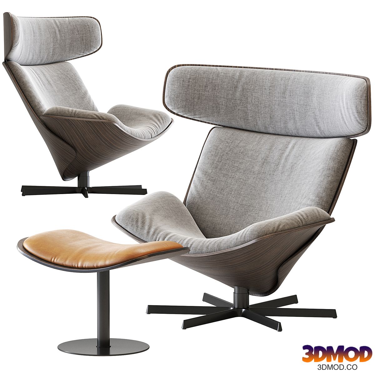 Almora B&B Italia Armchair and Footrest