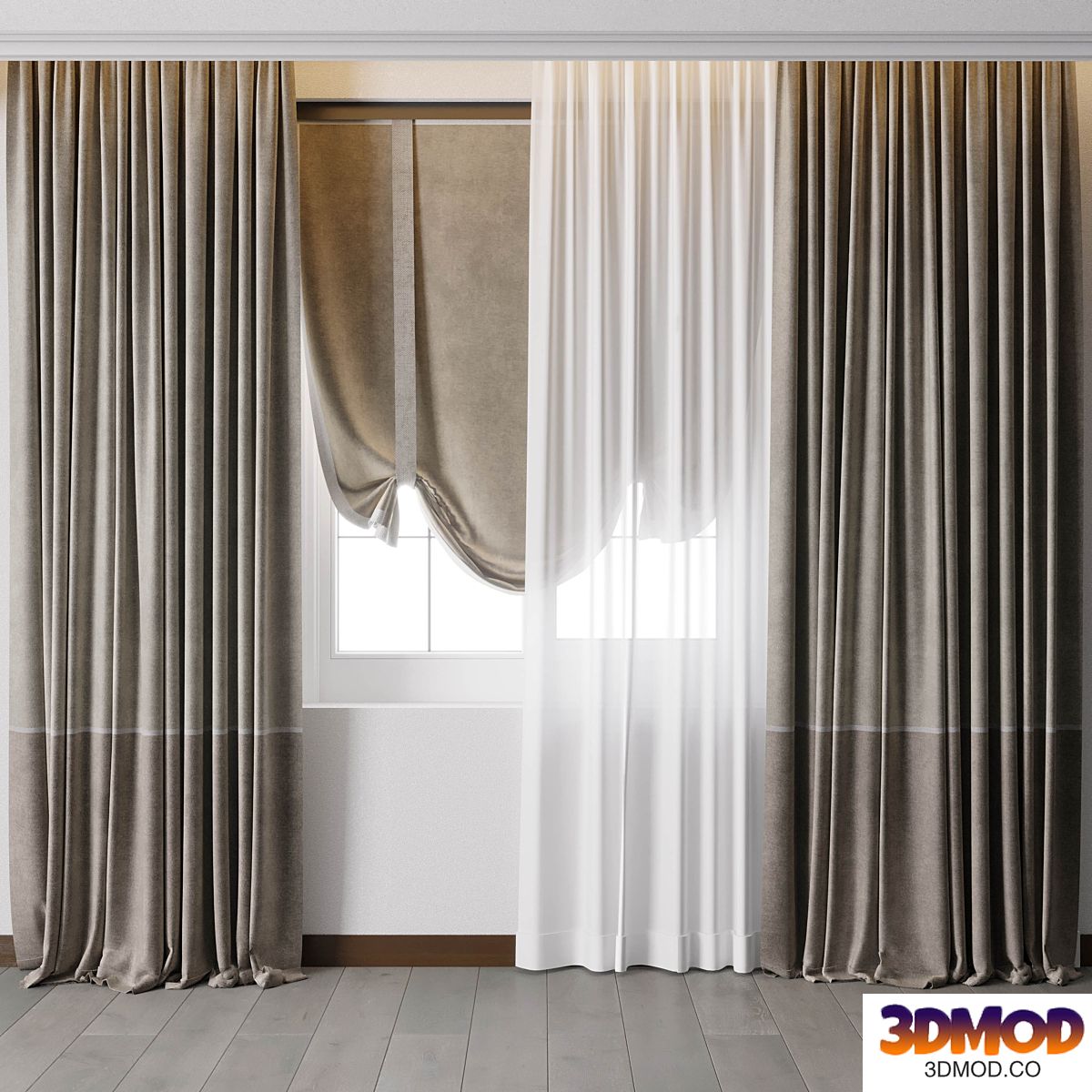 Hadi Curtain With Roman Blind 68