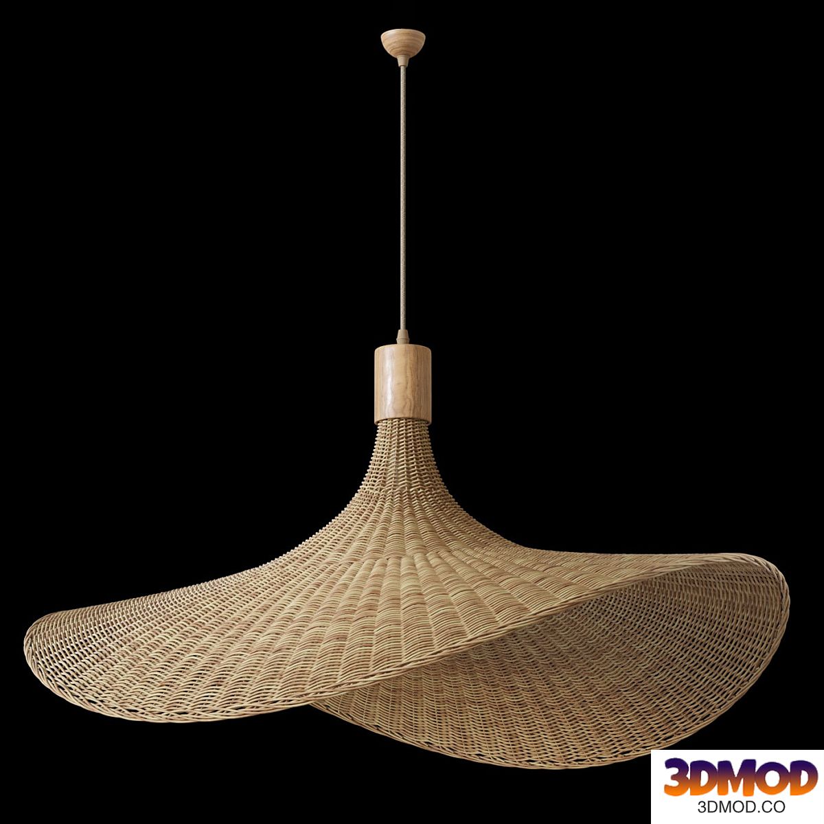 Hanging lamp - wicker hat