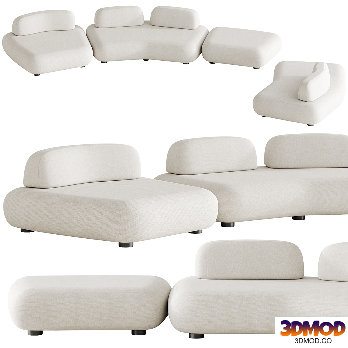 Art nova Curve sofa module 1