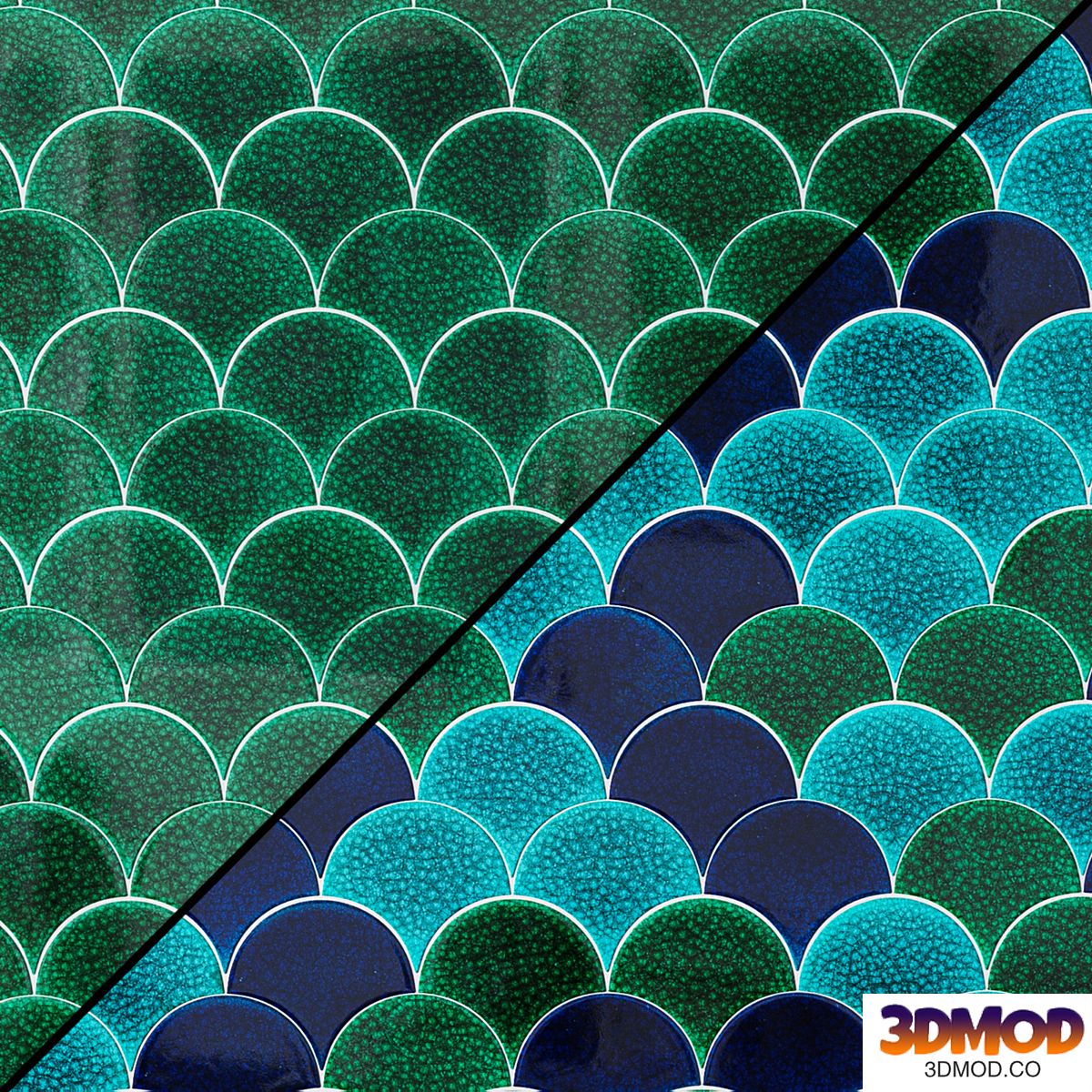 Ceramic tiles Mosaic MALLAS production Cevica fish scales