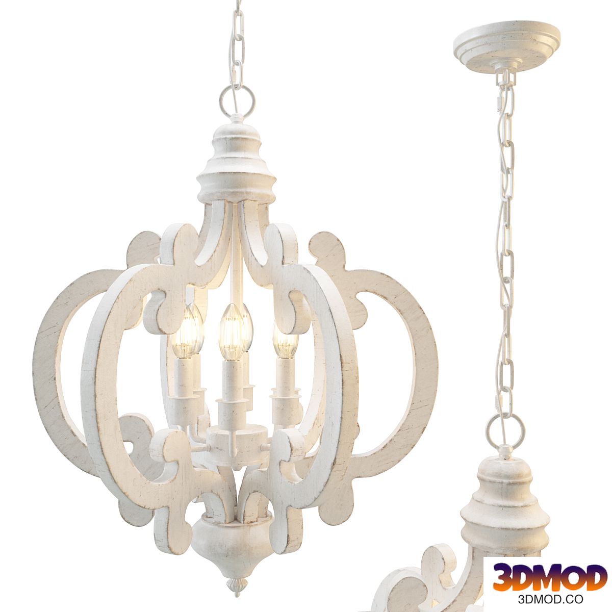 Oaks Aura modern 6 light rustic wood pendant chandelier