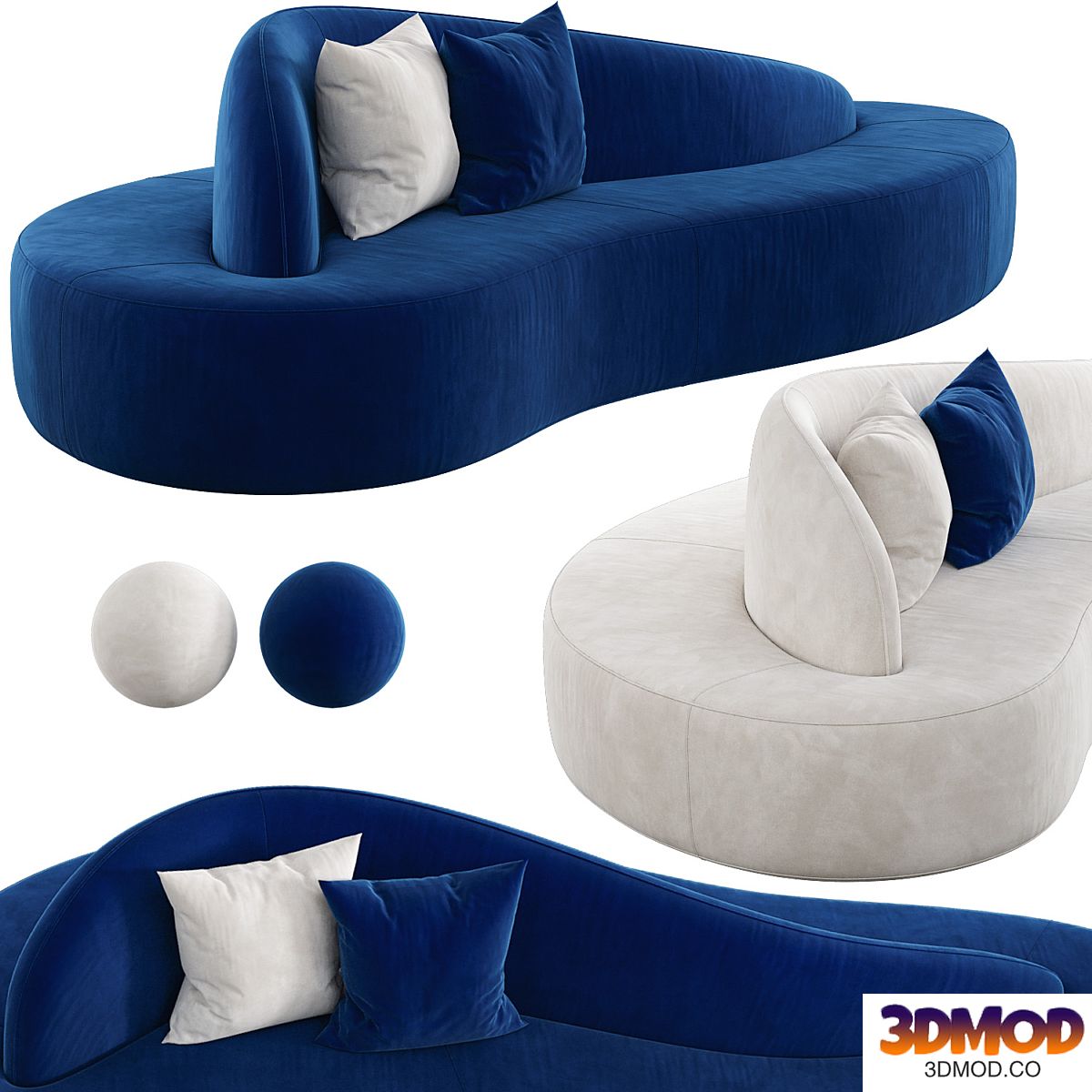 Star Blue Double-Sided Sofa
