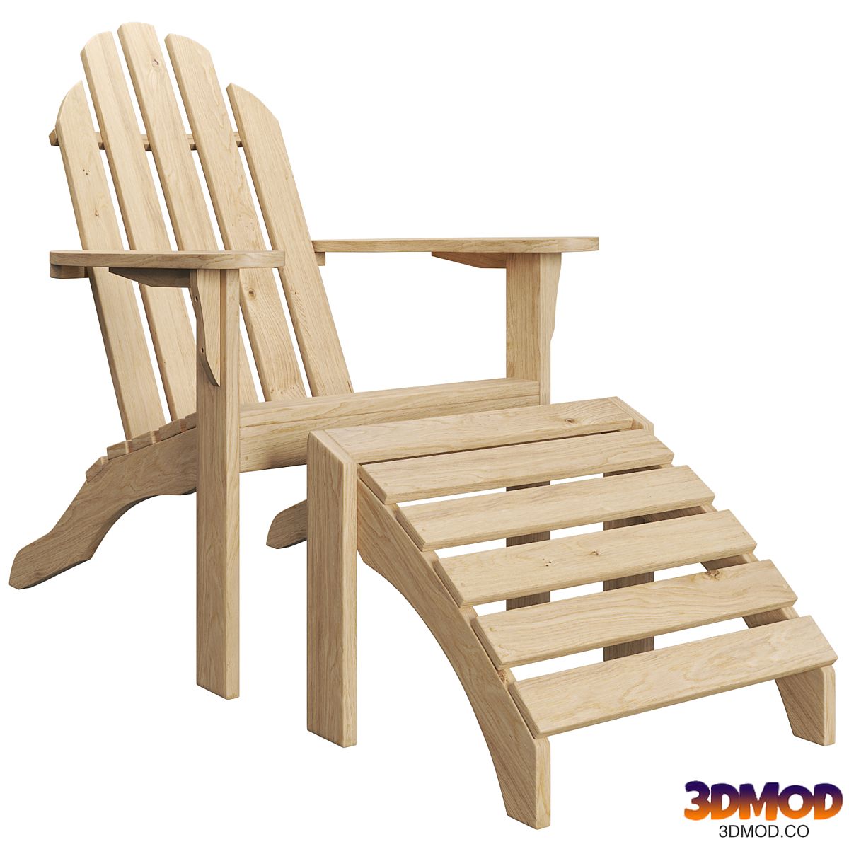 ADIRONDACK lounge chair with footrest