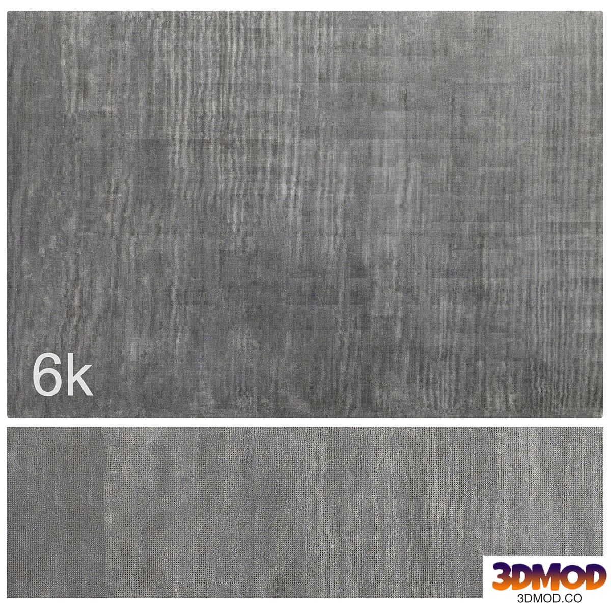 Carpet set 17 - Plain Gray Wool Rug / 6K