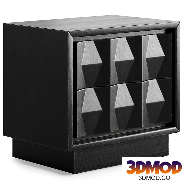 Carved Pattern Nightstand By West Elm