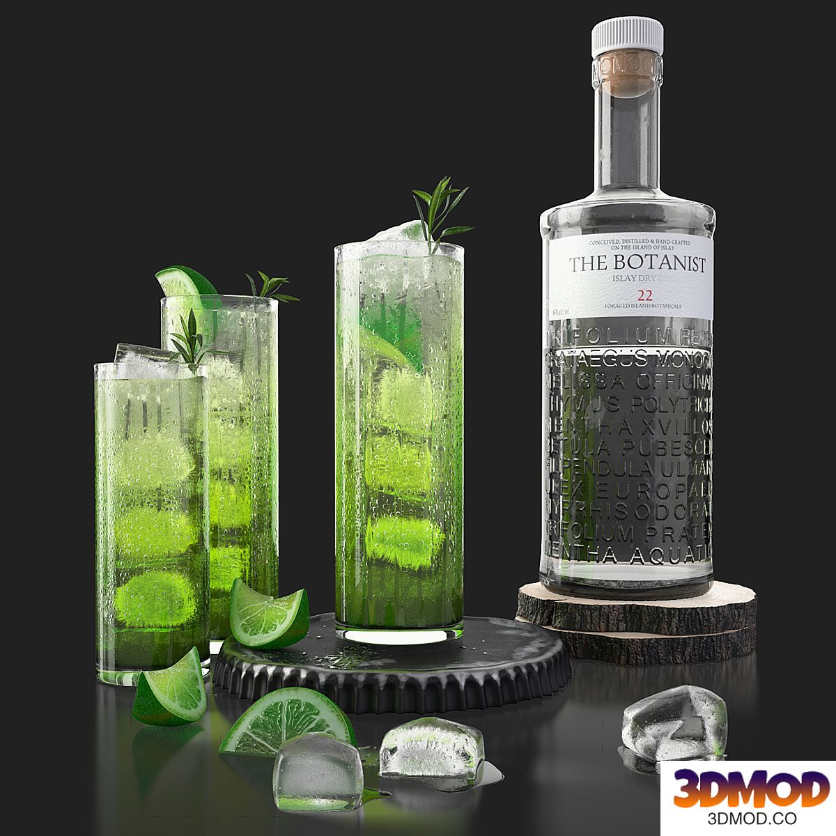 The Botanist gin and mojito with ice