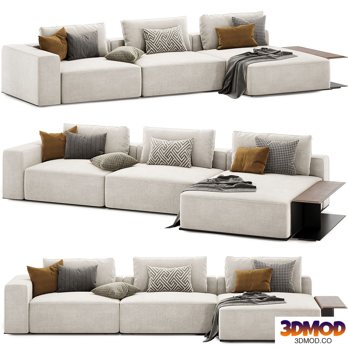 westside modular sofa with side table by poliform