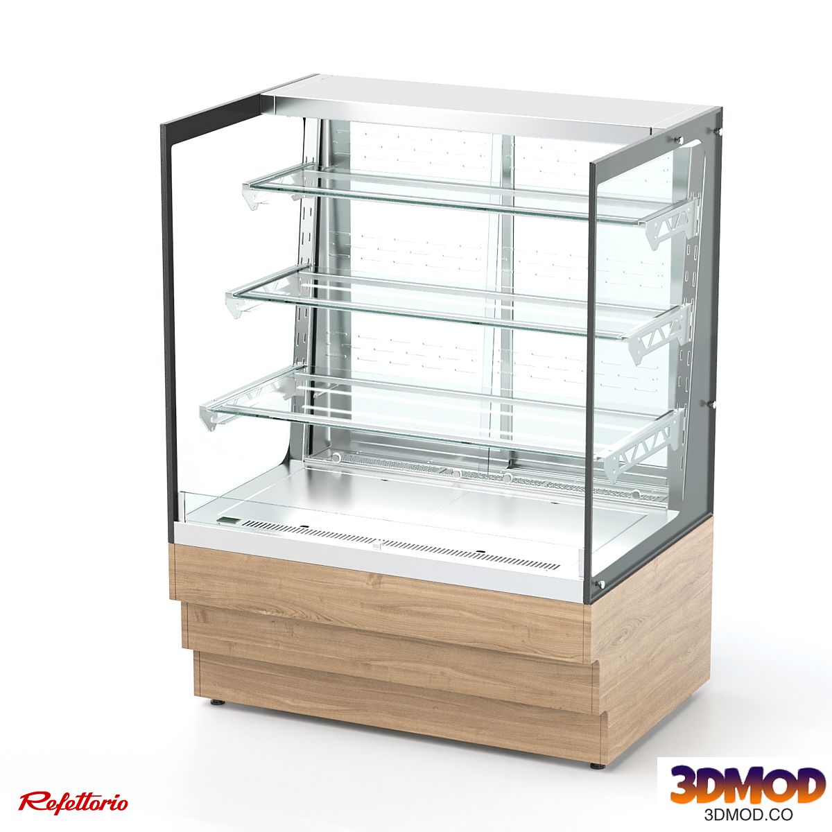 Refrigerated confectionery showcase with perforated rear wall (RKC2 AO series)