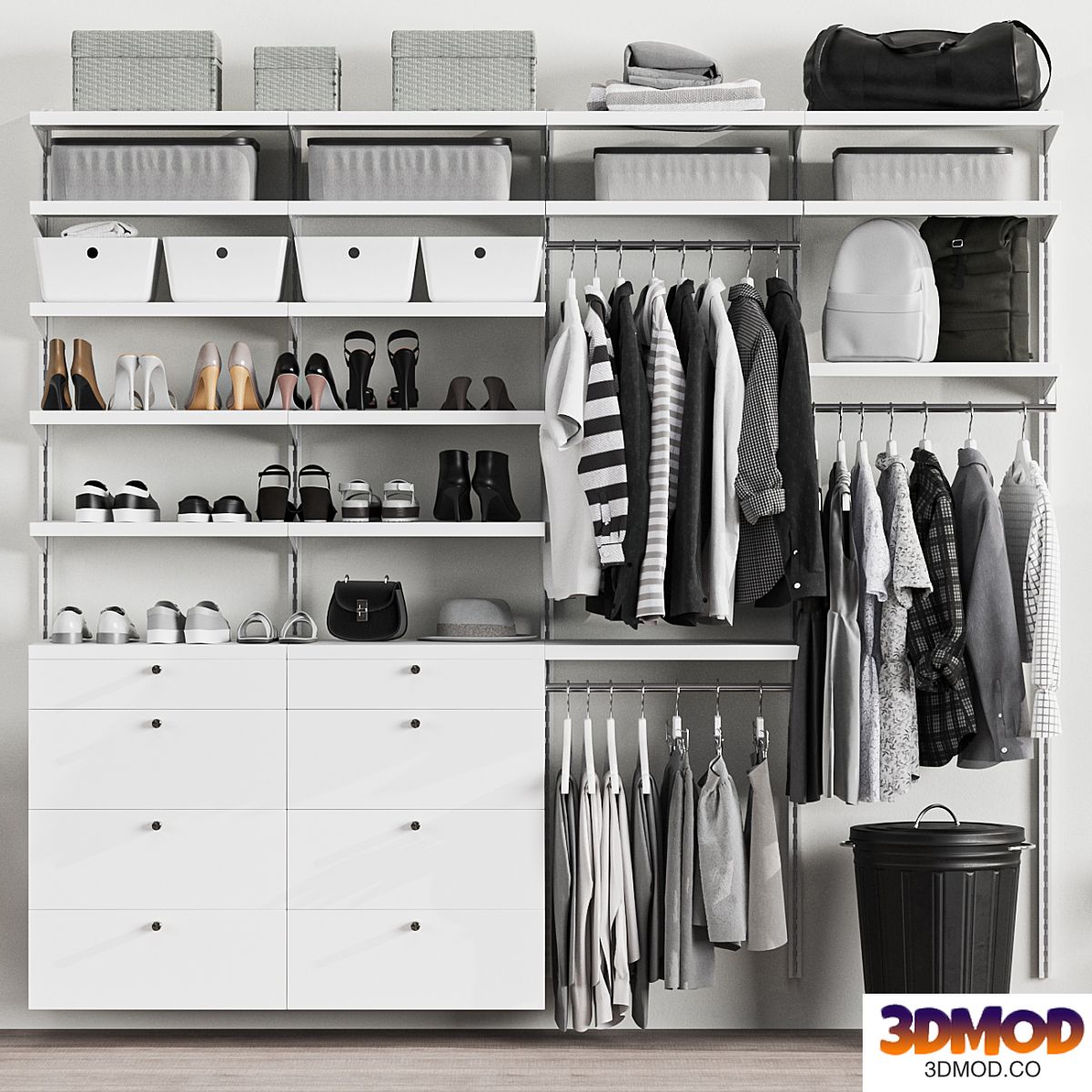Wardrobe 14, clothes, black and white