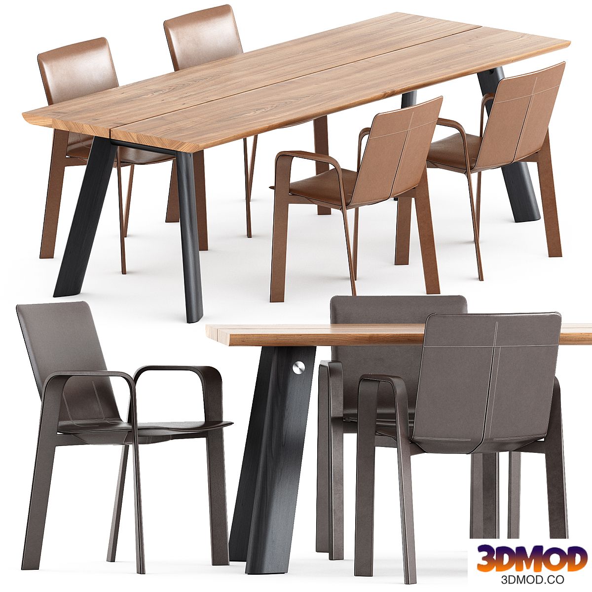 Chaise Sellier chair by hermes and P68 Table by more