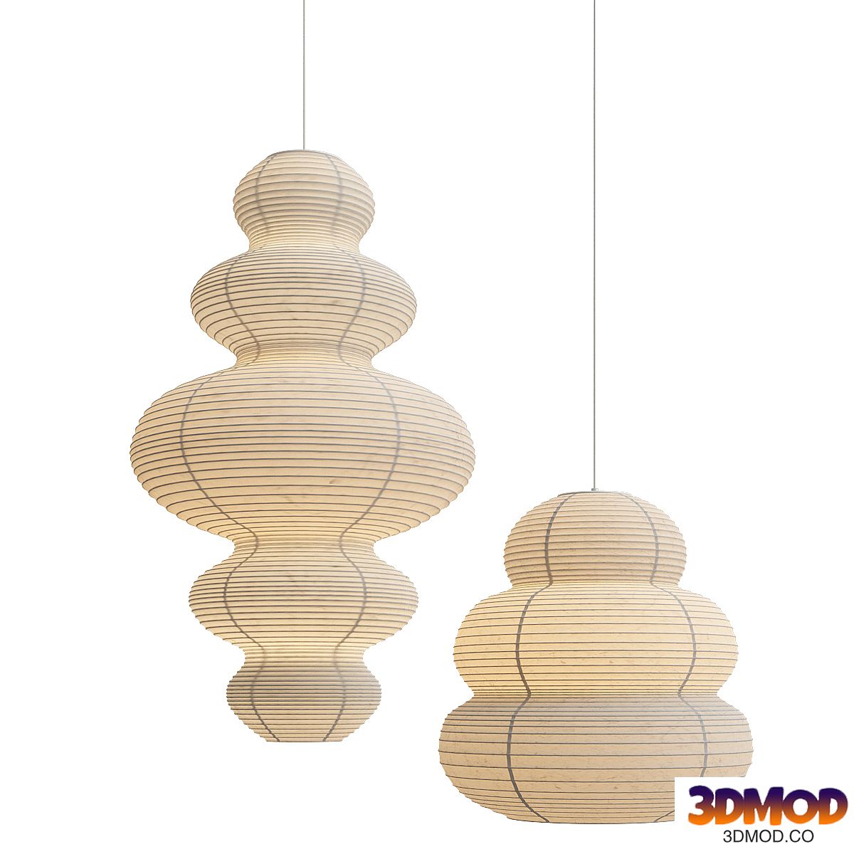 Wabi-sabi paper ceiling lights