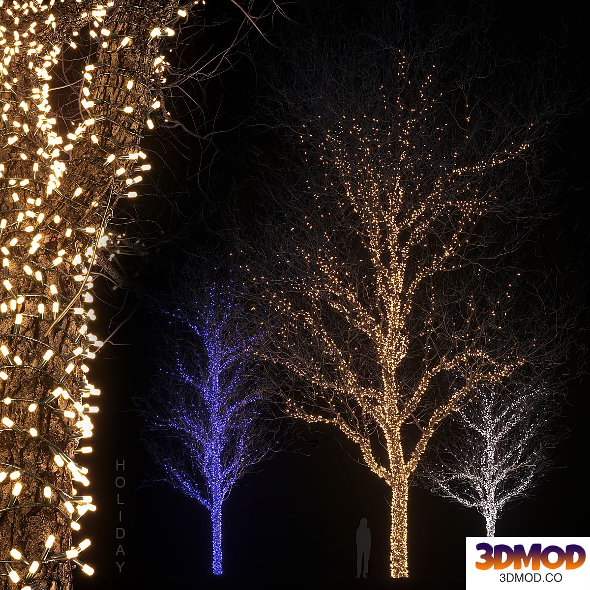 Holiday glowing trees