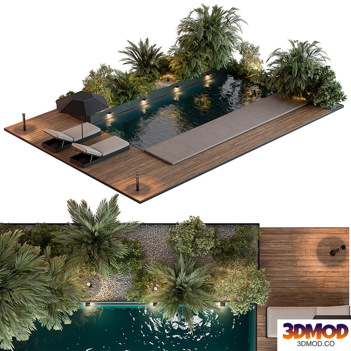 Landscape Furniture with Pool 69