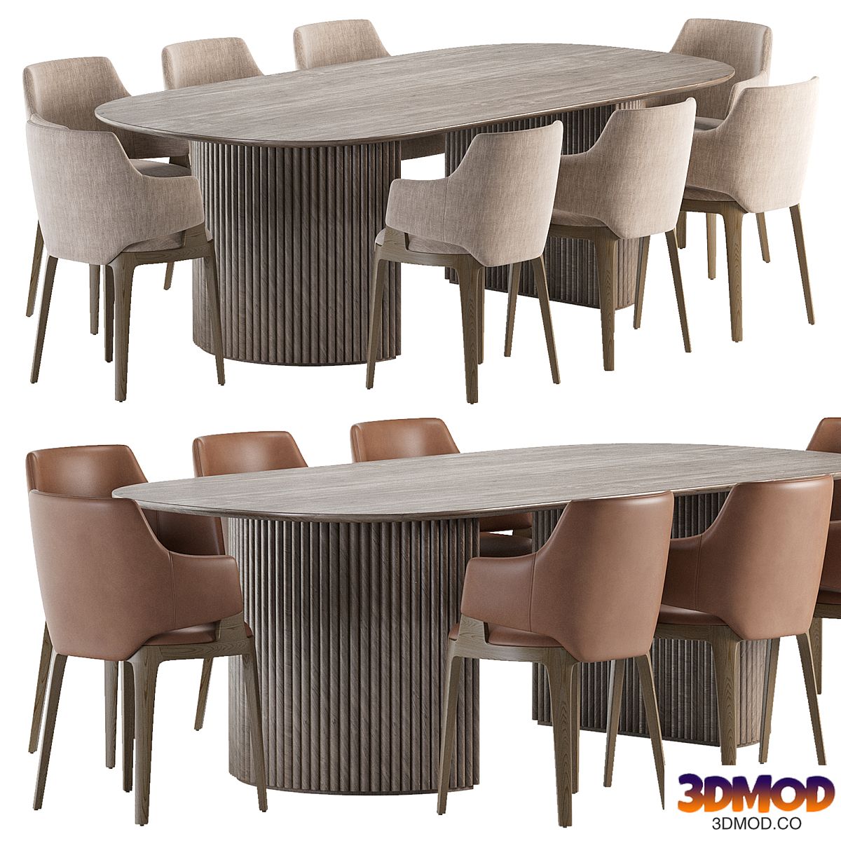 Parc Oval Dining Table and Velis Chair