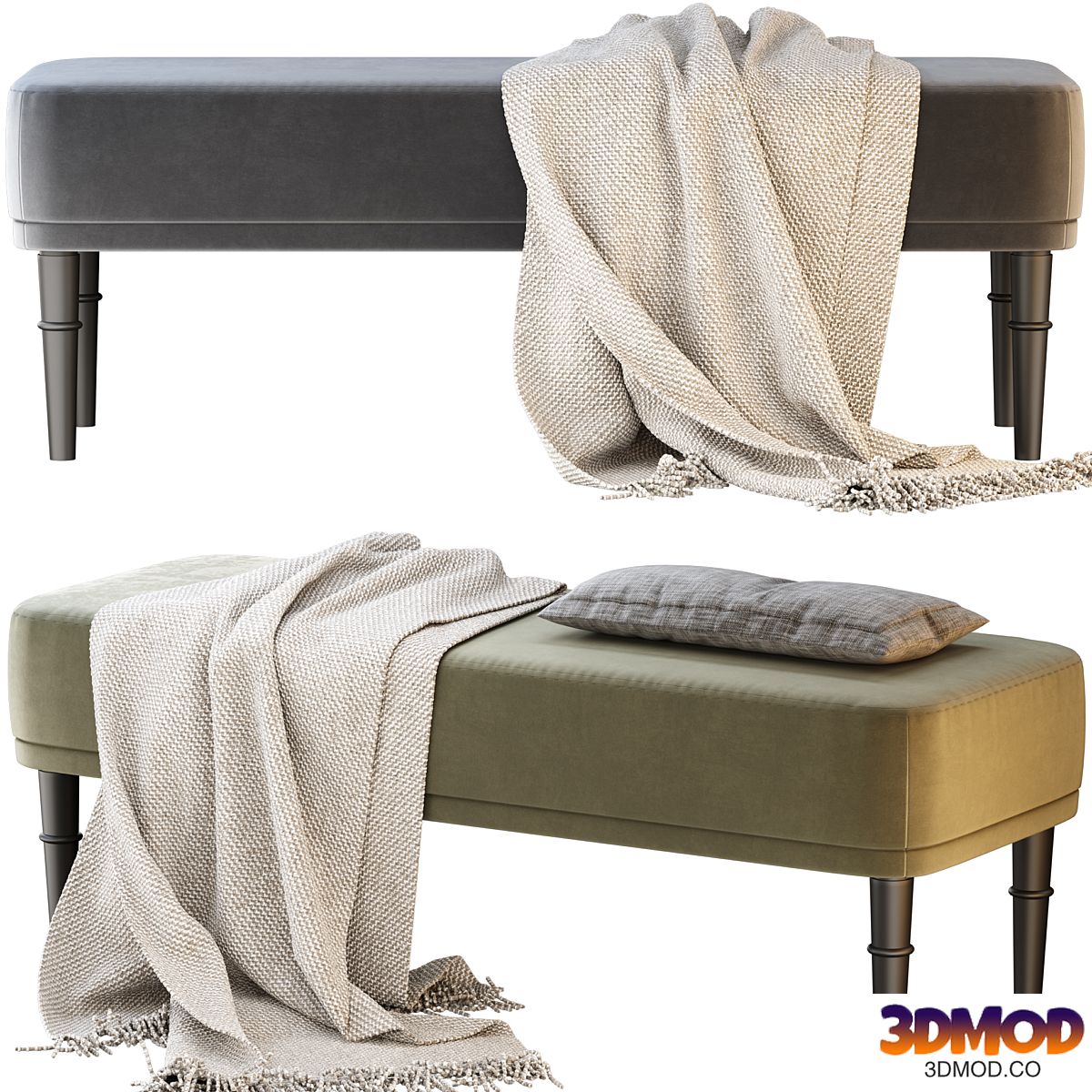 Bench Shento 4 colors Barhat Forest / Mint / Gray / Light