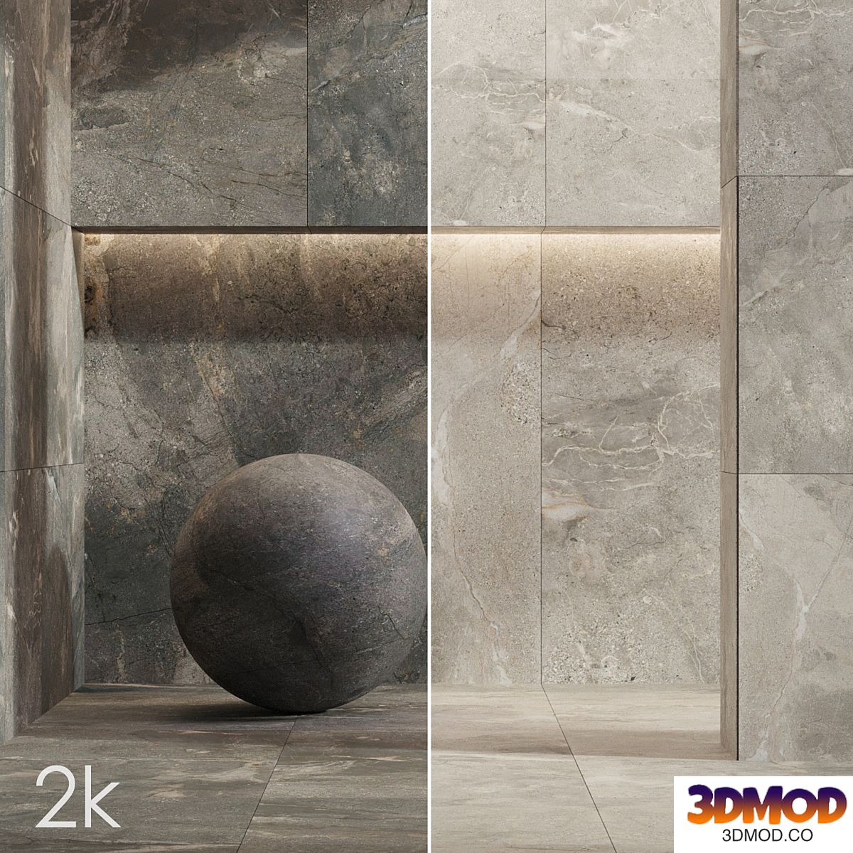 Stone Set 58 - Bundle / 2 types: Black Slate & Brown Slate / 2K
