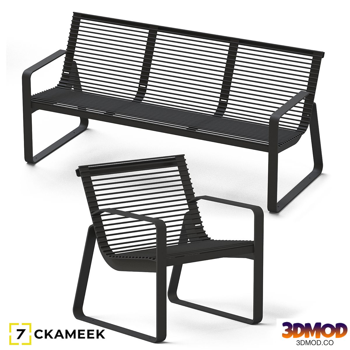 Bench and chair Belgorod metal