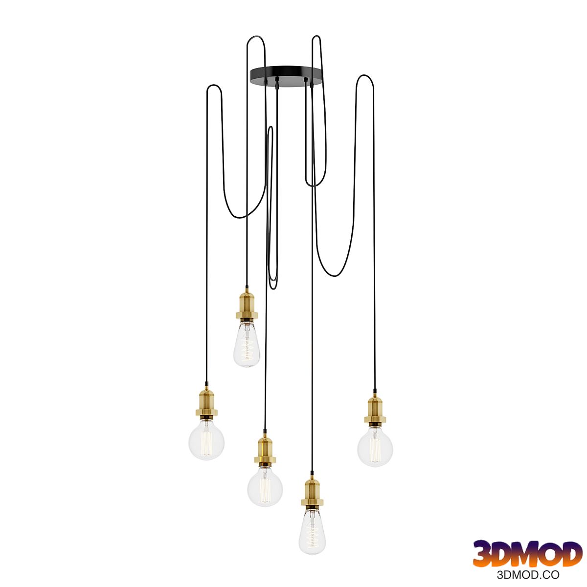 Brooklyn 5 Wire Chandelier by INDUSTVILLE