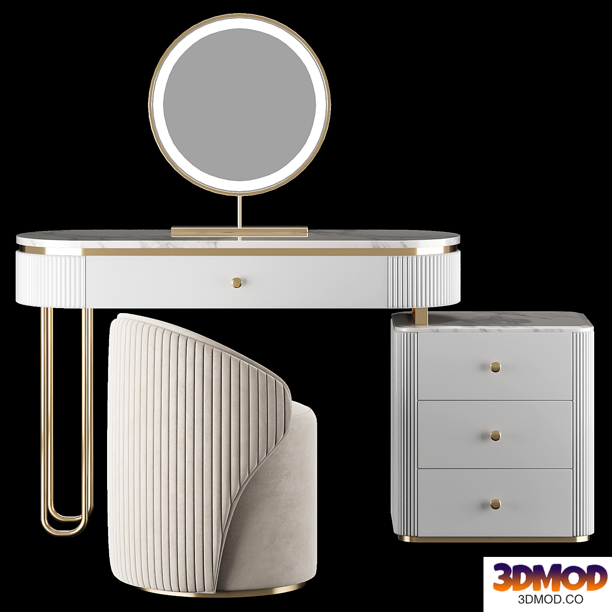 Homary Oboval Modern Makeup Vanity Table
