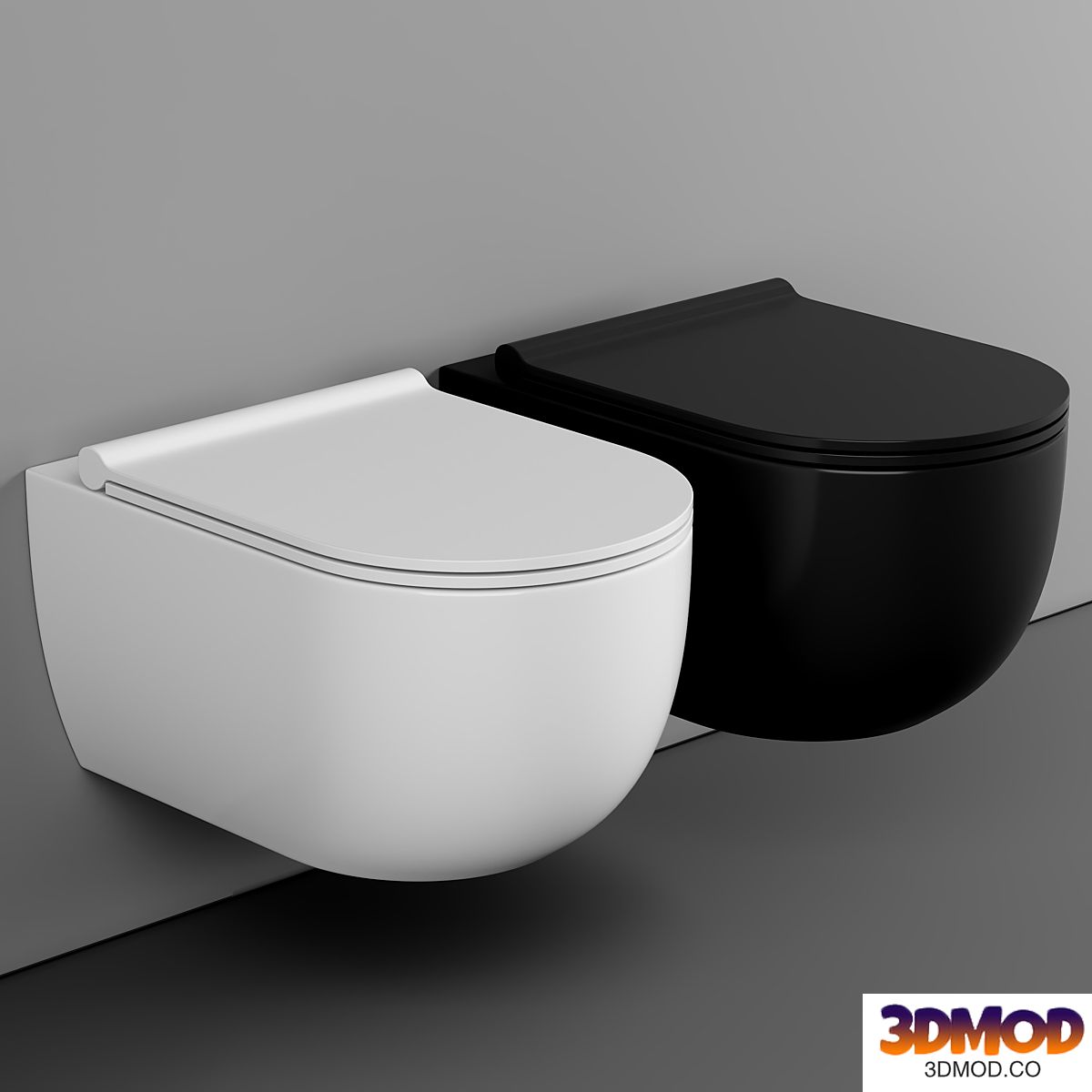 BagnoDesign Koy Matt Black Rimless Wall Hung Toilet with Soft Close Seat