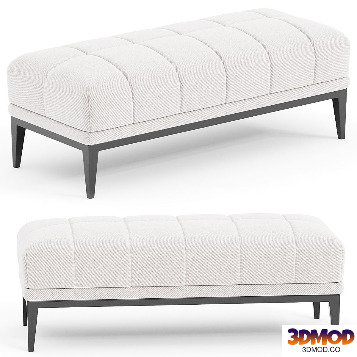 Eichholtz Aurelio White Tufted Upholstered Bench