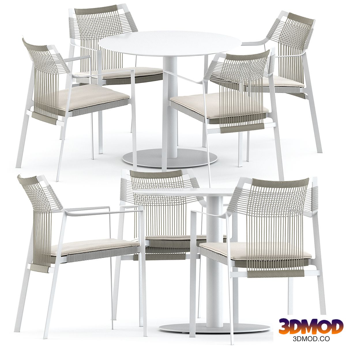 Nodi armchair and T-Ttable dining table by Tribu