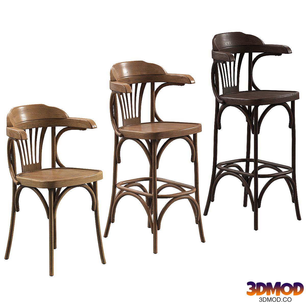 A set of Viennese chairs for a cafe, restaurant. 3 models