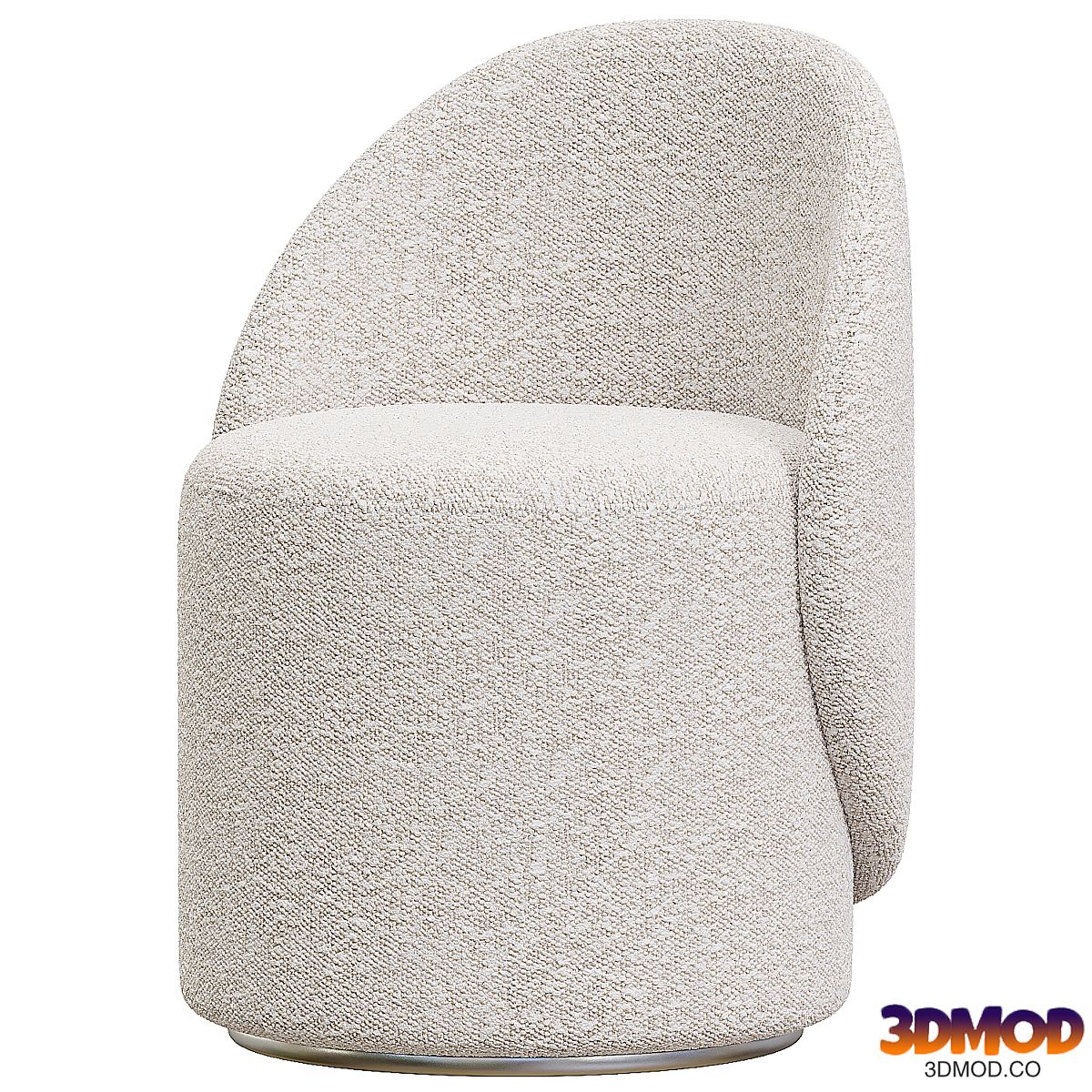 Nordic Boucle Round Vanity Stool