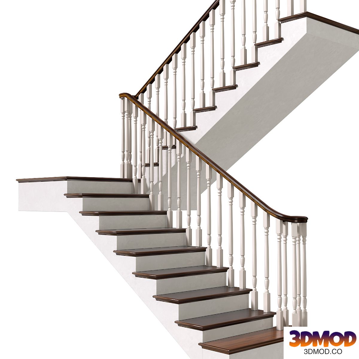 Staircase in classic style.Classic Modern interior stair