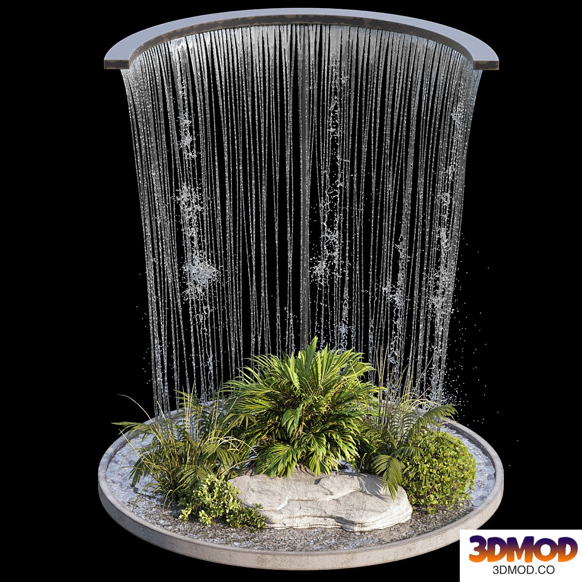 Waterfall fountains and plant 07