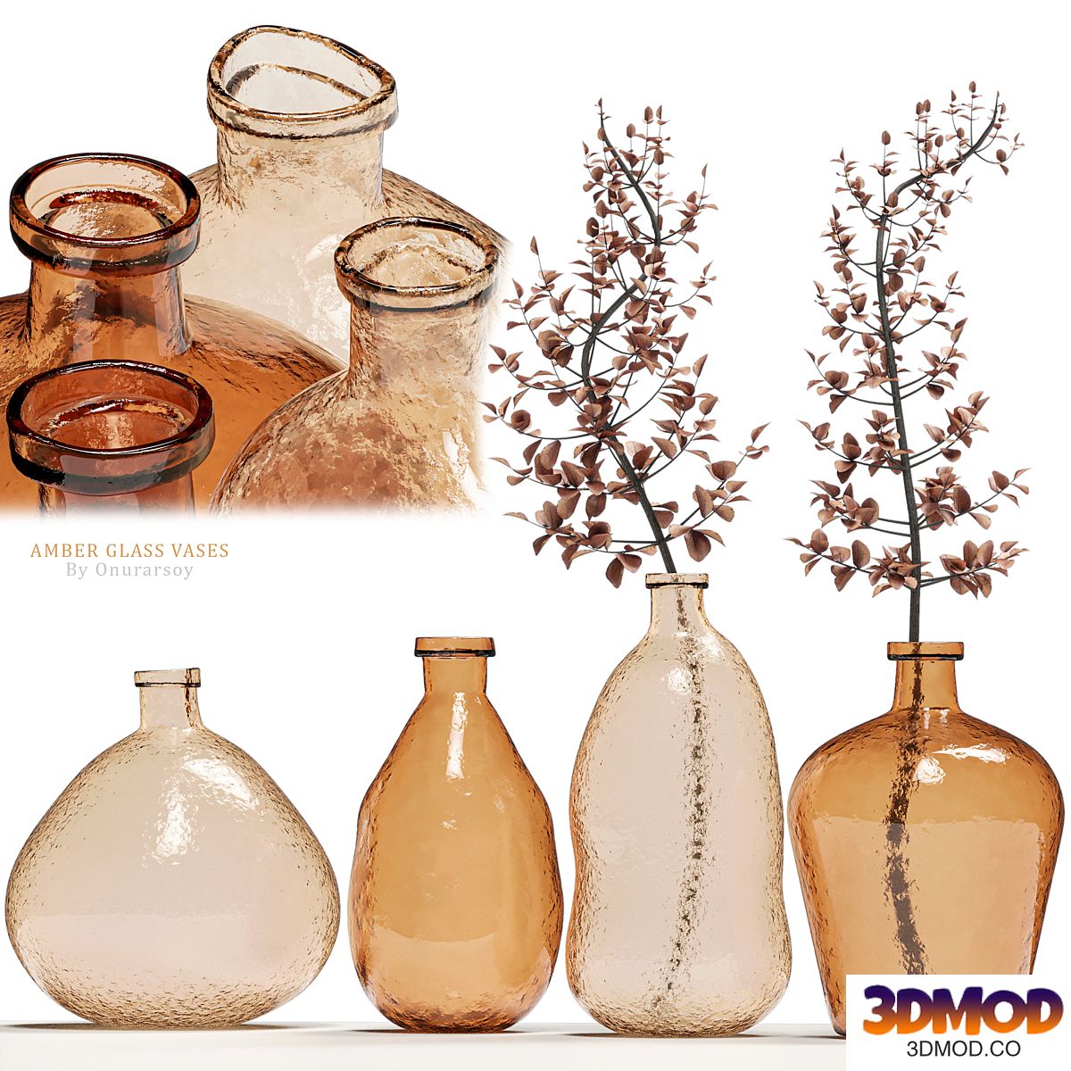 Crate & barrel - Amber Glass Vases