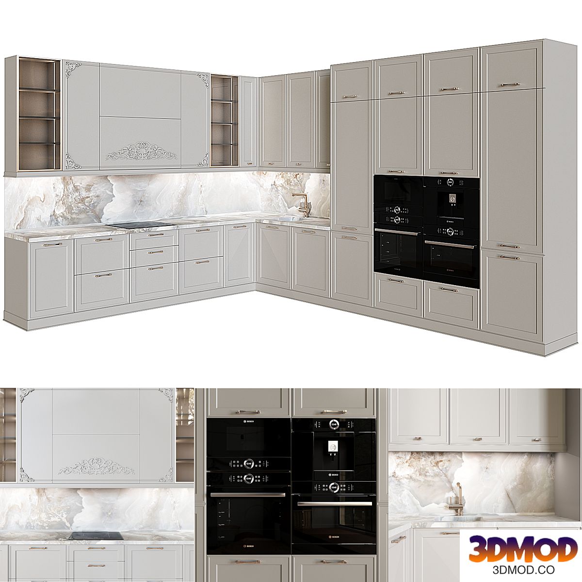 Neoclassical kitchen 13