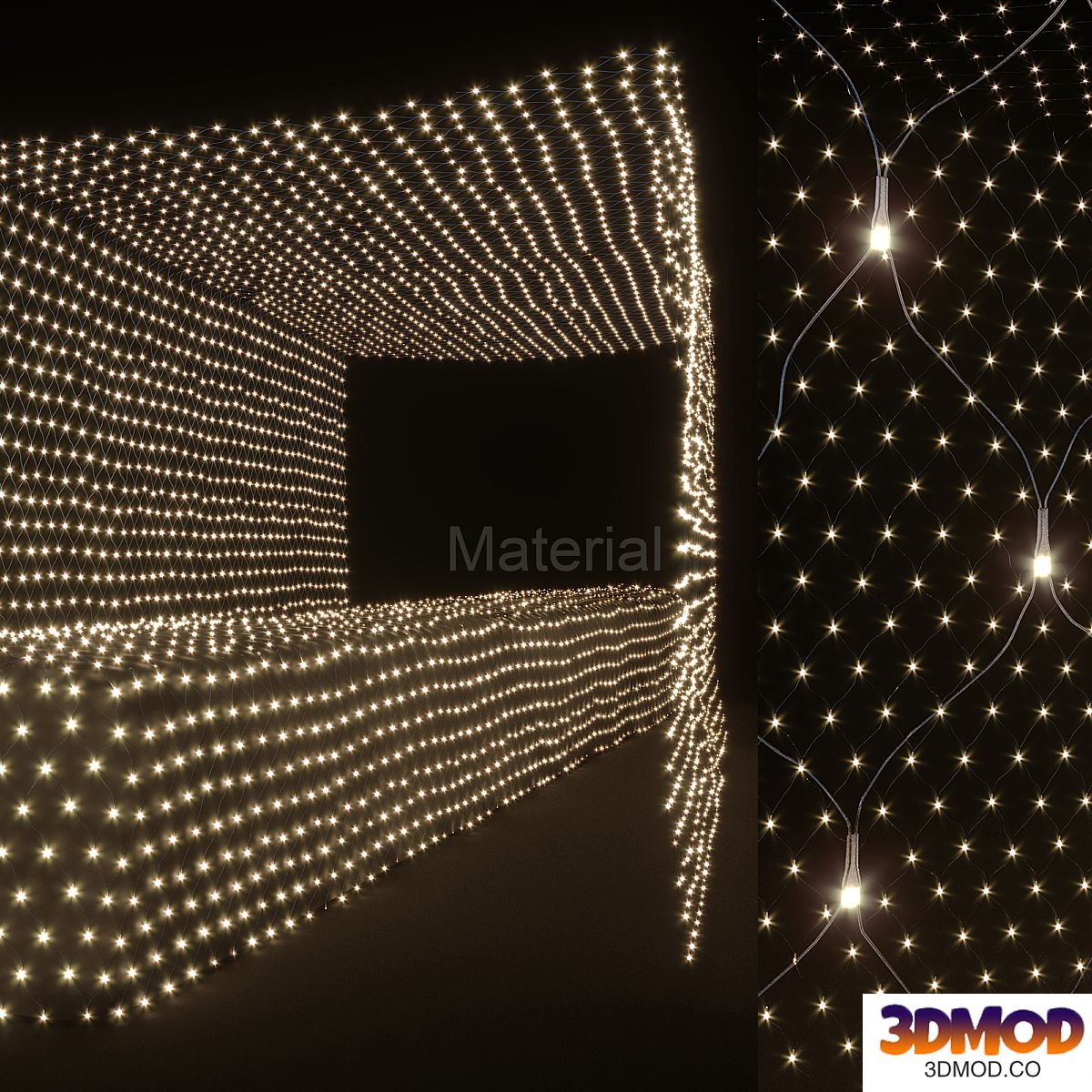 Material garland grid