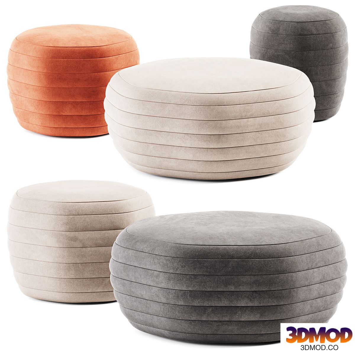 GALEATA Round Pouf by Paola Zani / Pouf
