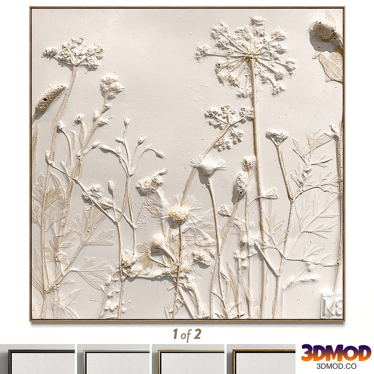 Plaster two square photo frames 68