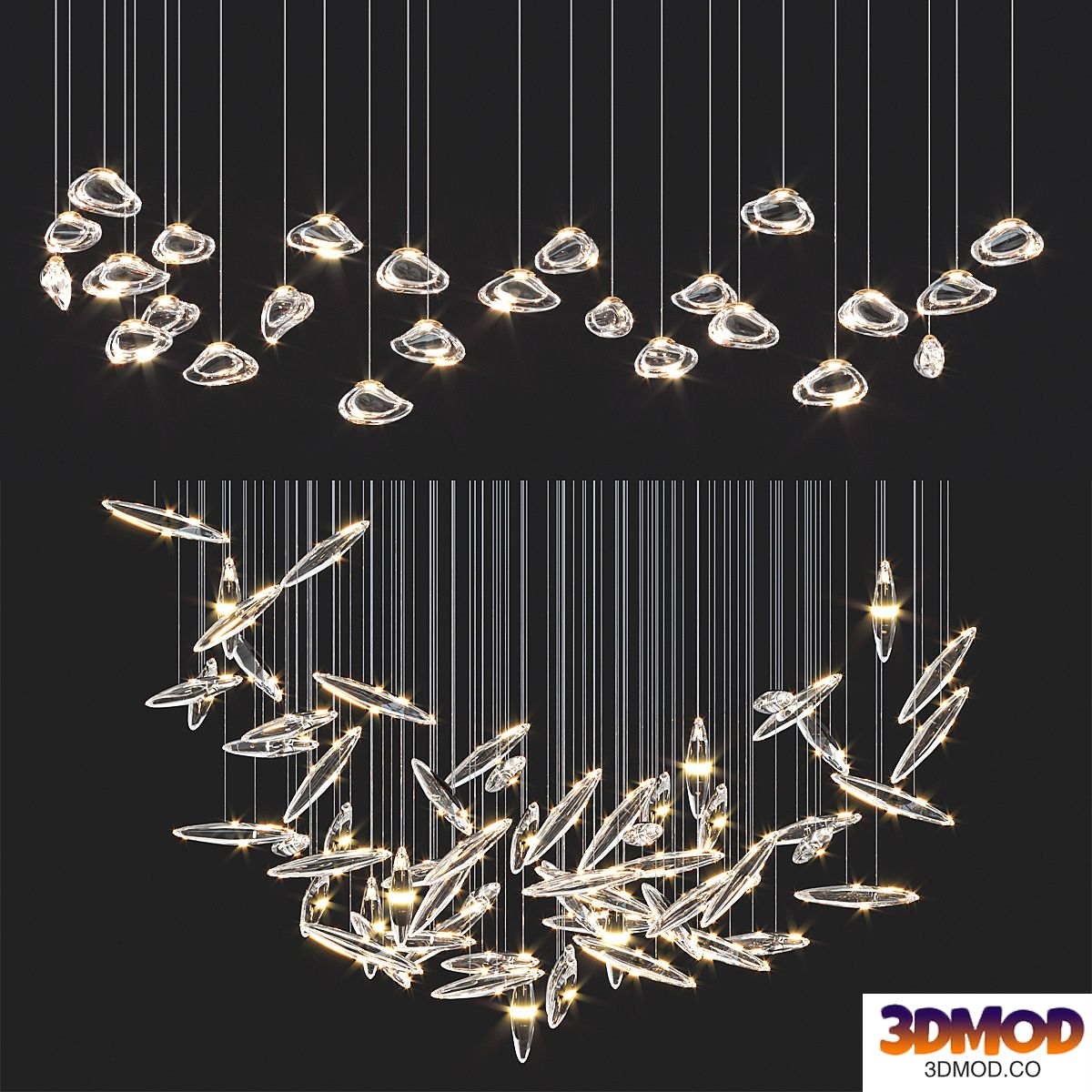 Ocher Droplight Chandelrers