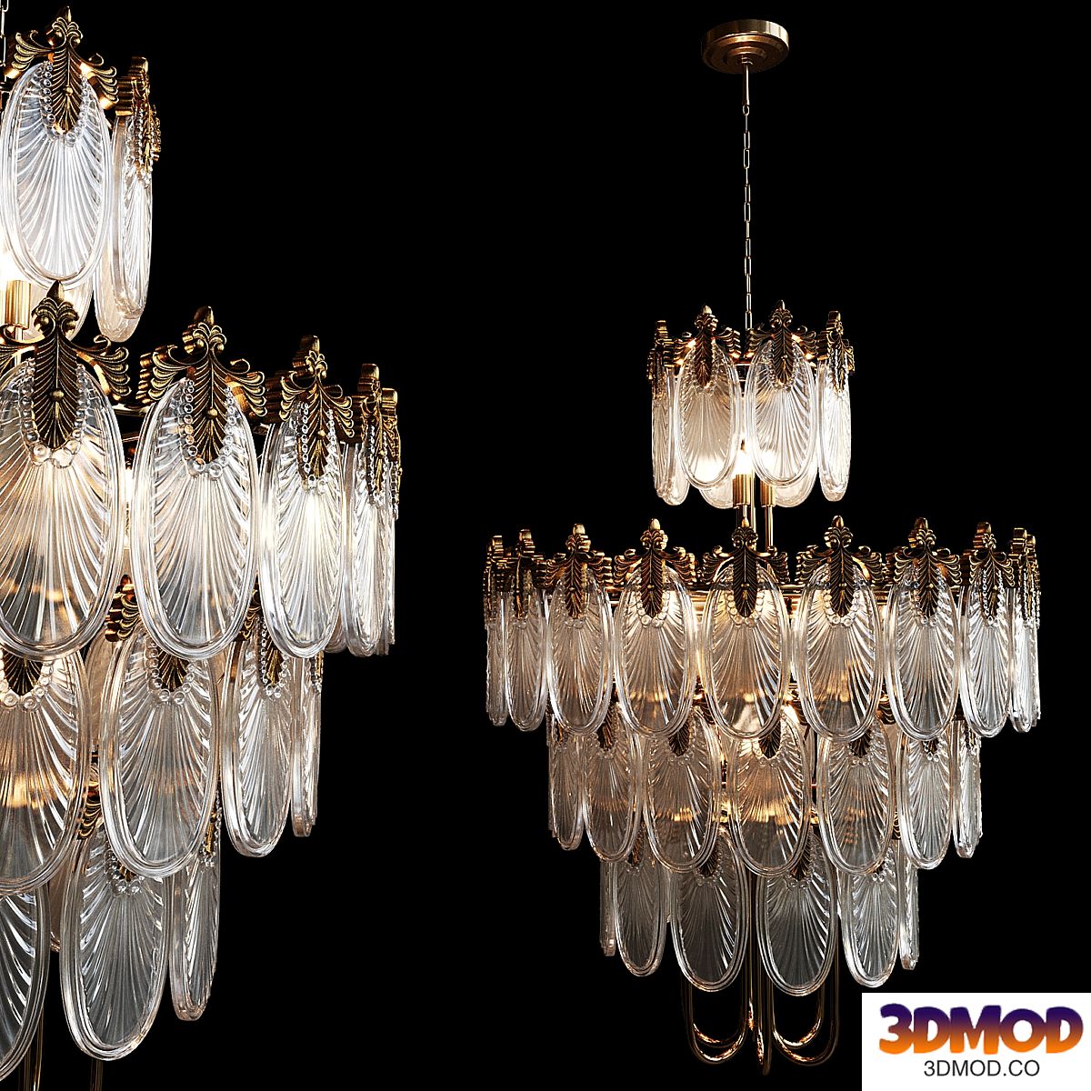 American retro glass chandelier