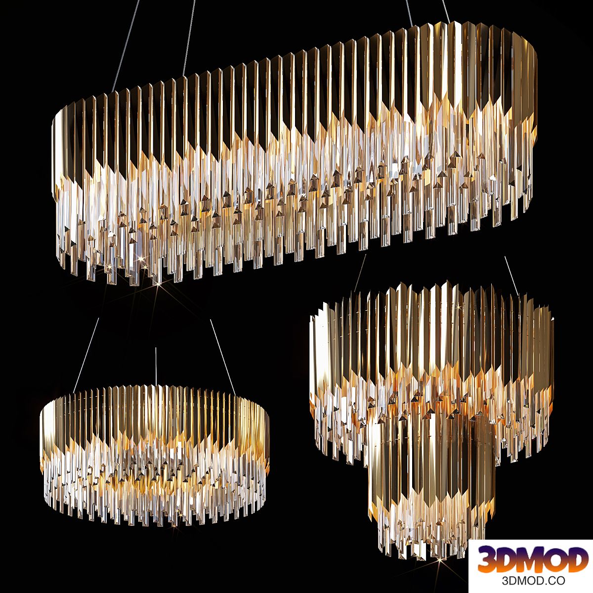 Pendant chandeliers Delamp Facet Crystal