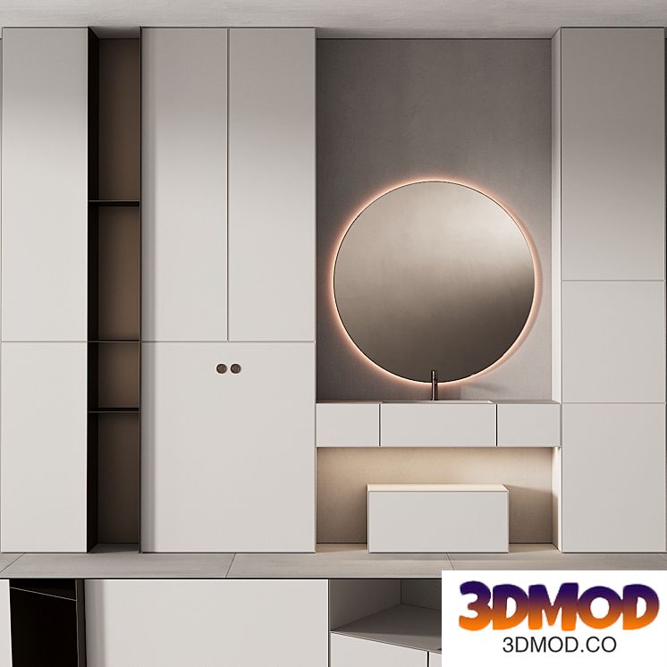 249 bathroom furniture 07 minimal modern round mirror