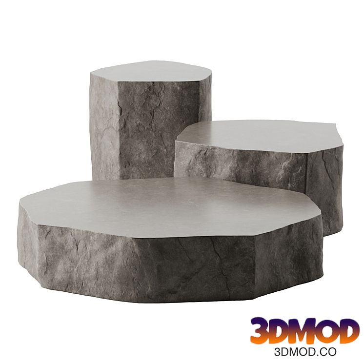 Stone slab coffee tables