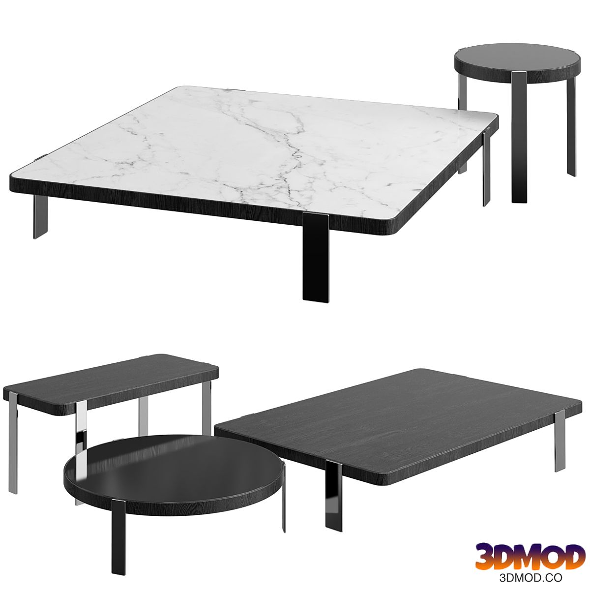 Coffee table set Mattia By Minotti