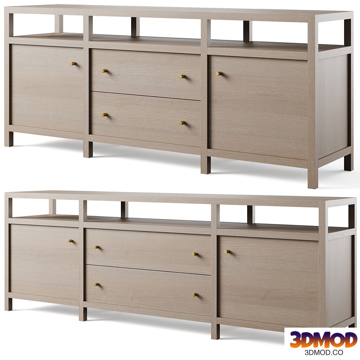 Keane Natural Media Console by Crate and Barrel