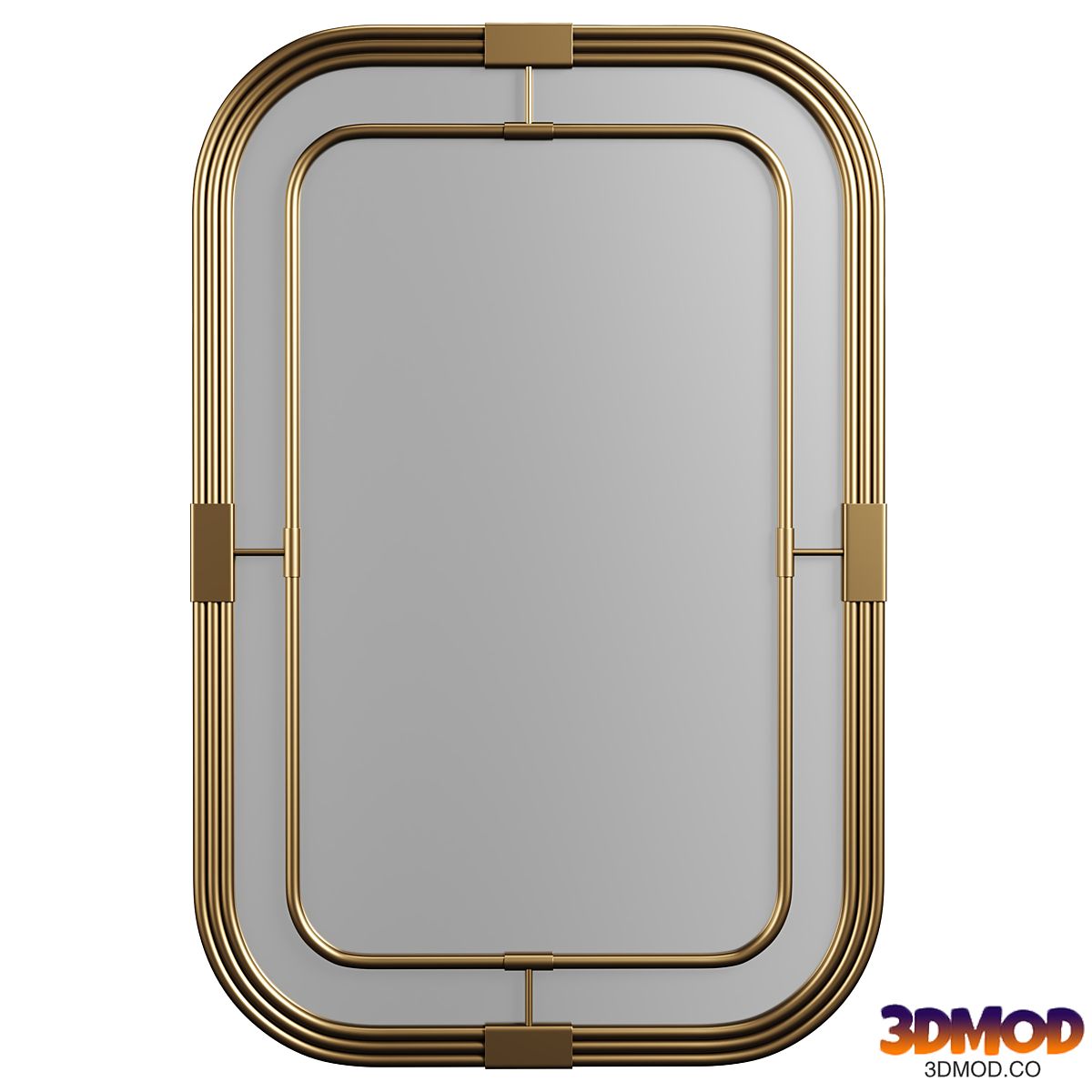 28W x 42H Rectangle Metal Piping Mirror
