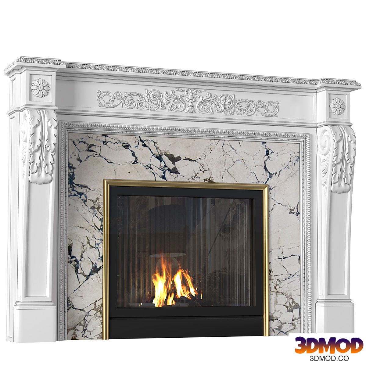 Modern fireplace in classic style.Fireplace modern ArtDeco