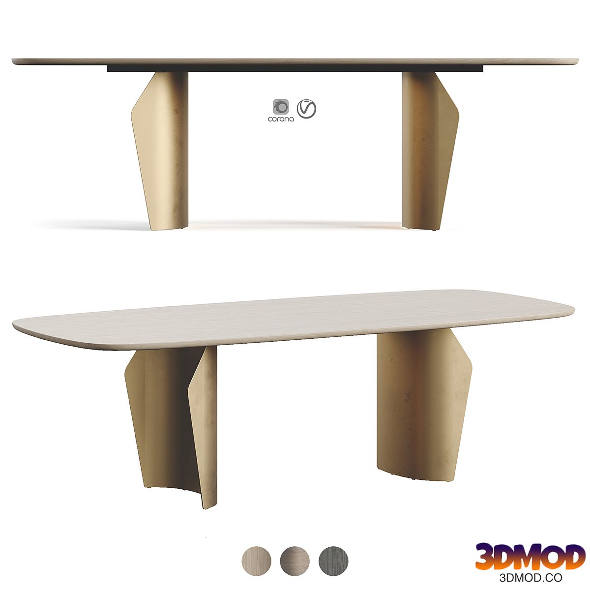 Bonaldo Flame Table Wood Top