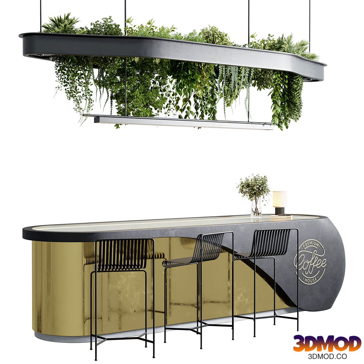 Reception Desk for Restaurant and Caffe set 06