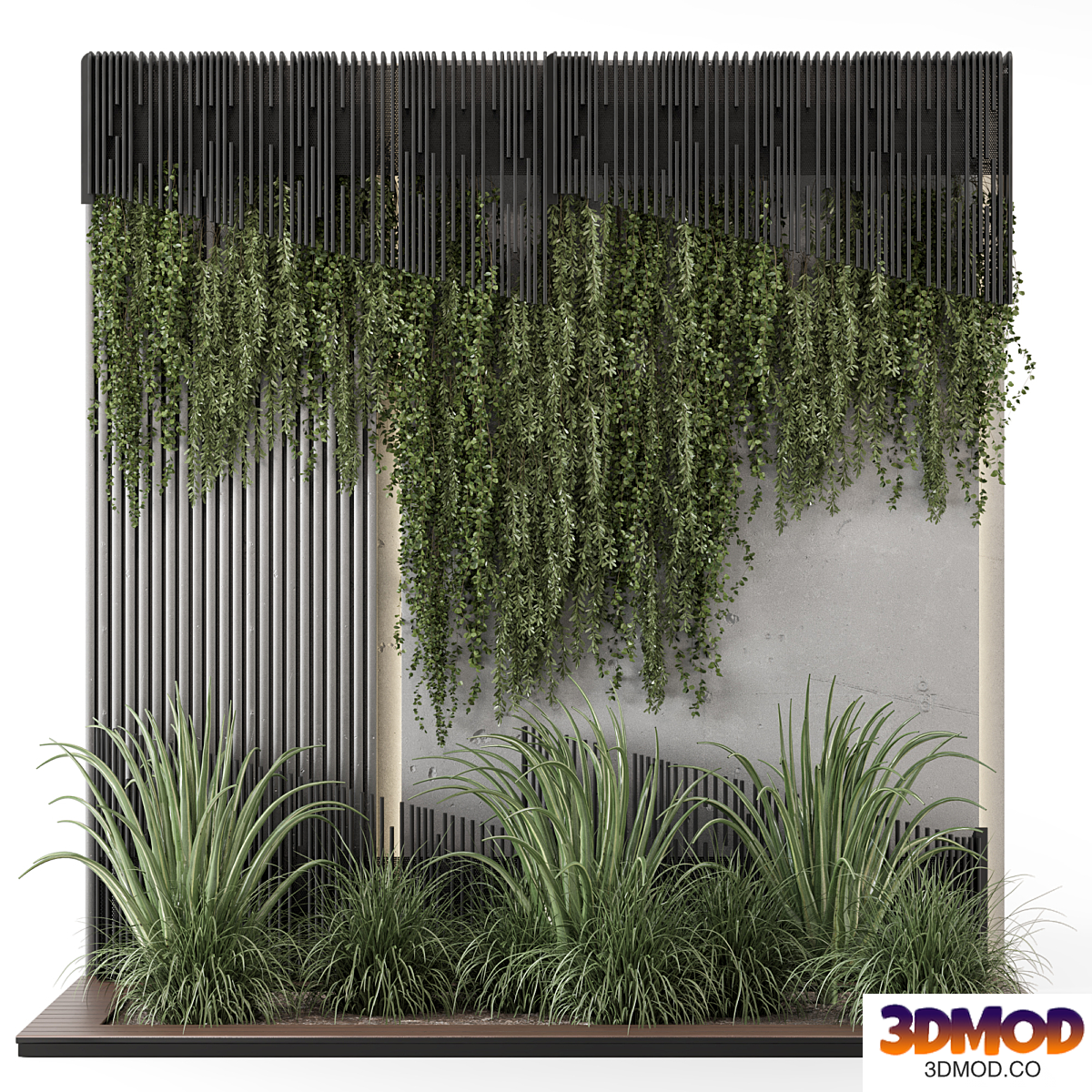 Indoor Wall Vertical Garden in Concrete Base - Set 1450