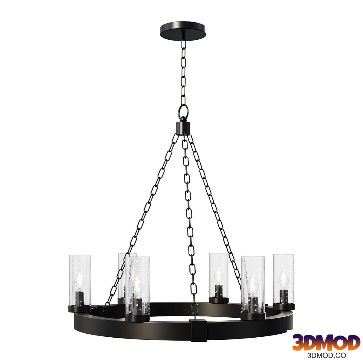 Chandelier Seeded Contrast Outdoor Ring Chandelier - 6 Light lamp